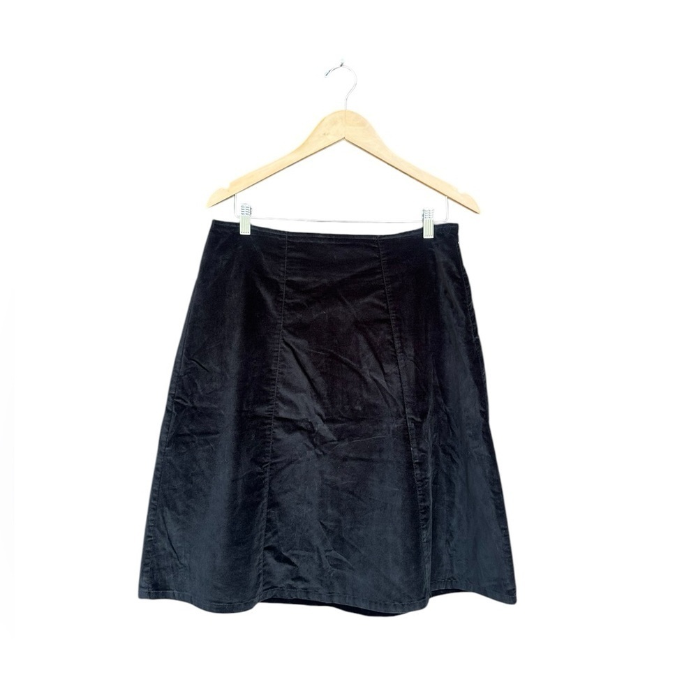 Eddie Bauer Women’s Black Velvet A Line Knee Length Skirt Size 10